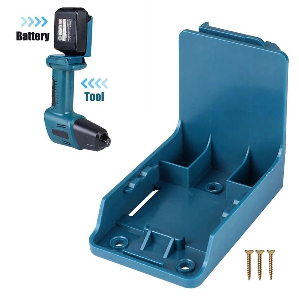 

Power Tool Battery Mount Holder 2 IN 1 Tool Holder for Makita Battery Tool Storage Rack Bracket with Screws DIY
