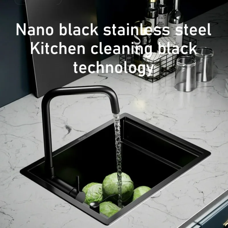 

Undermount 304 Stainless Steel Kitchen Sink Single Bowl Nano Bar Sink with Cover Flush Mount Workstation Sink for RV Bar Island