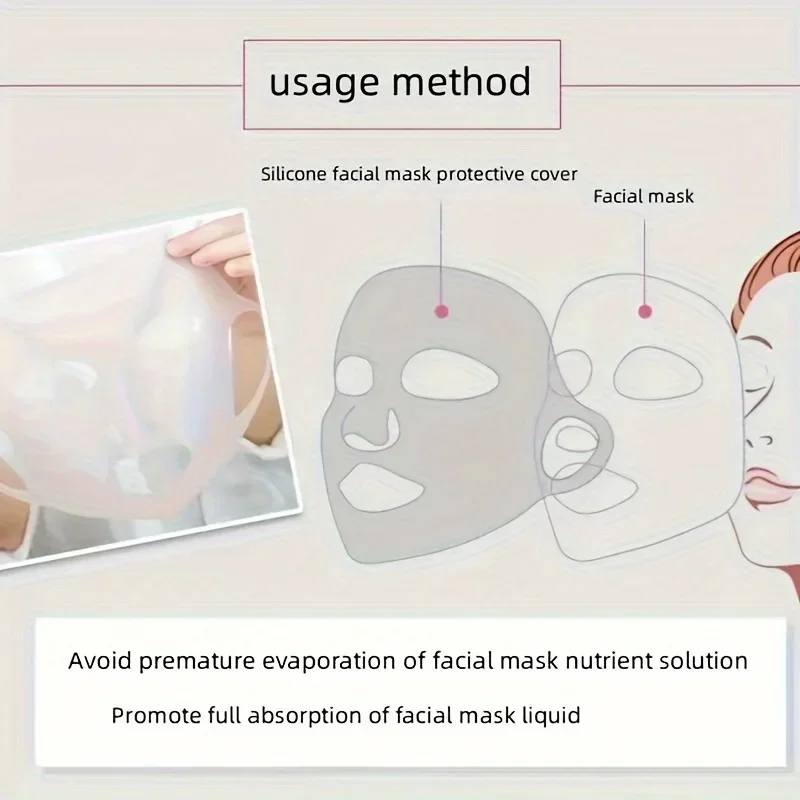 Op het oor gemonteerd vast masker om essentie te hydrateren en te absorberen, siliconen maskerhoes, herbruikbaar gezichtsverzorgingshulpmiddel