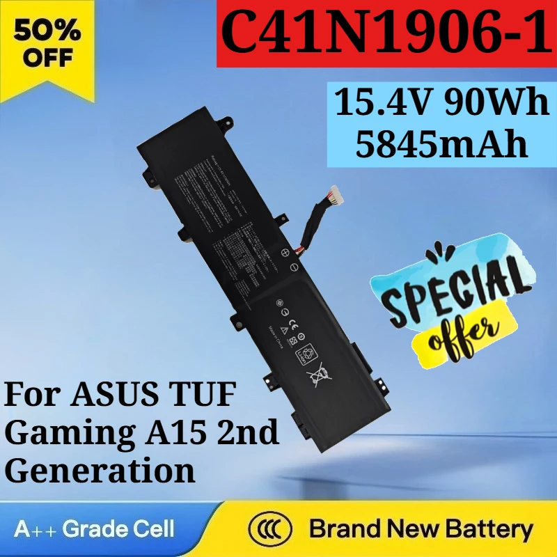 C41N1906-1 15.4V 90Wh 5845mAh Laptop Battery for ASUS TUF Gaming A15 2nd Generation B31N1726 GX550 GX550LWS F15 FA506QR FA506QM