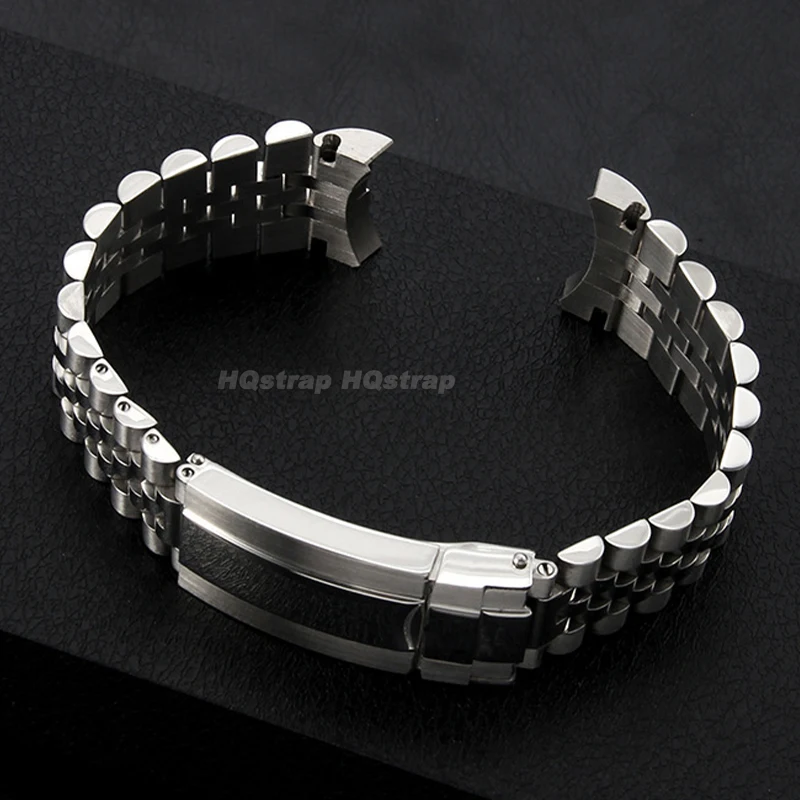 Solid Stainless Steel Band 20mm for Rolex for Jubilee Watch Strap Curved End Metal Bracelet High Quality Universal Wristband