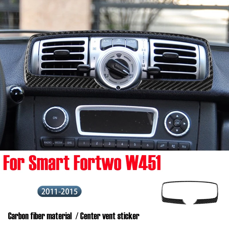 Fit For Smart Fortwo W451 2011–2015 Soft Carbon Fiber Air Vent Control Panel Trim Sticker – Interior Protection Accessory