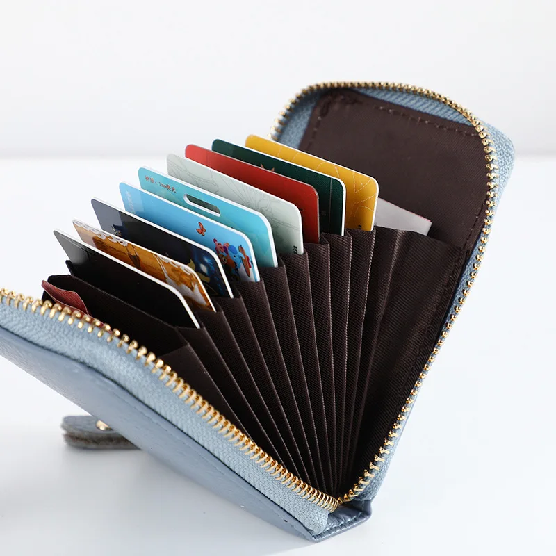 Cow Leather Butterfly Accessories Organ Real Pickup Bags Men Women Short Multi Card Slot Mini Bank Card Cover