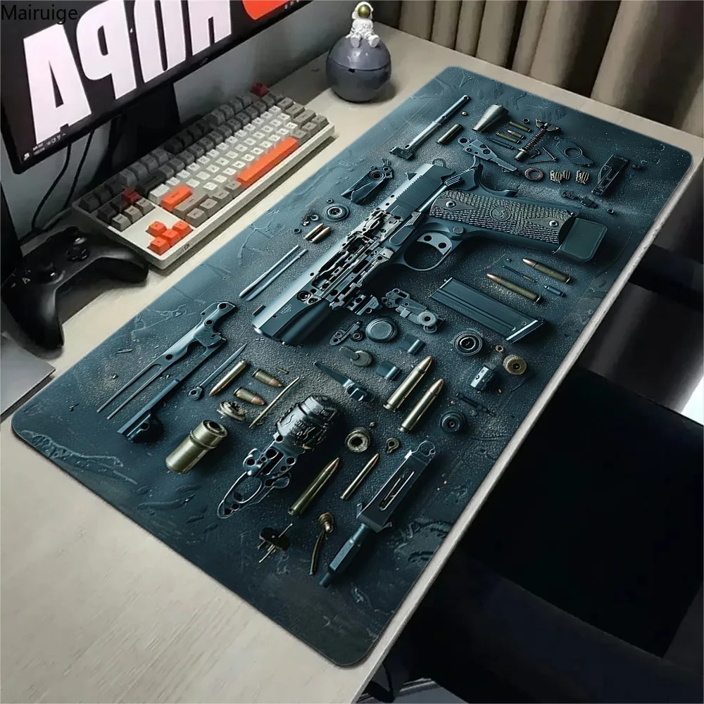 CIFbuy Oval Tactical Gun Large Mouse Pad Precision Gaming Desk Mat Anti-Slip Rubber Bottom Washable Surface Office Computer Pad