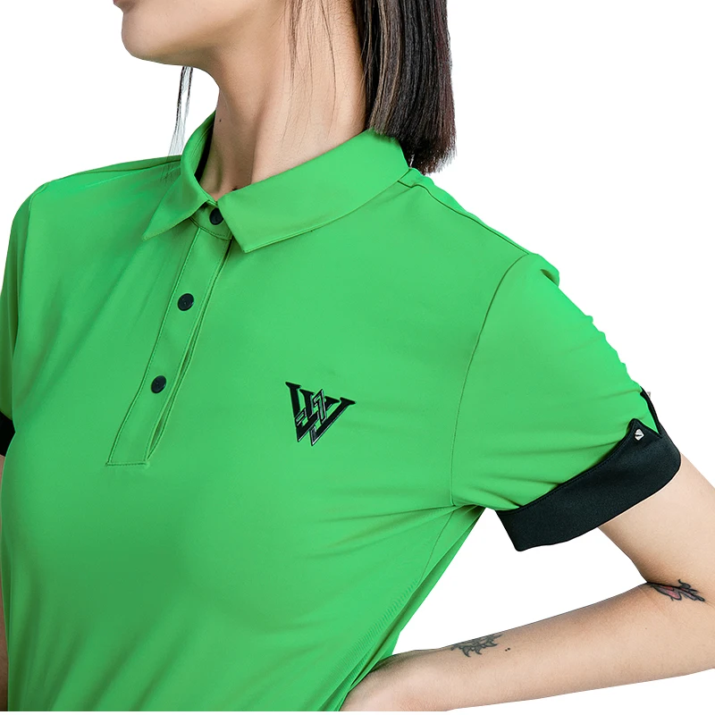 VZ odzież golfowa letnia nowa damska koszulka sportowa na świeżym powietrzu wygodna T-Shirt z krótkim rękawem damska koszulka Polo kontrastowa