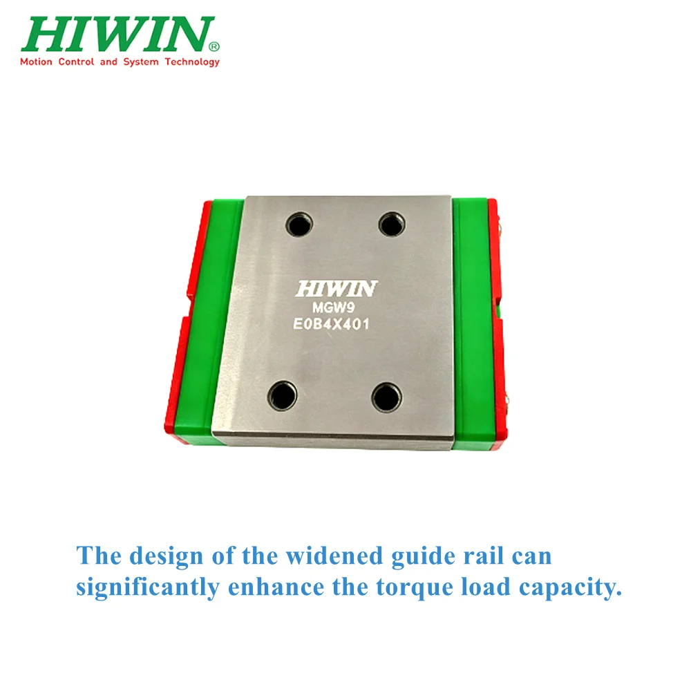 HIWIN Original MGW9C Miniature Wide-Width Linear Guide Rails L=70mm-580mm 1PC Linear Guide+1PC Block Carriage for 3D Printer CNC