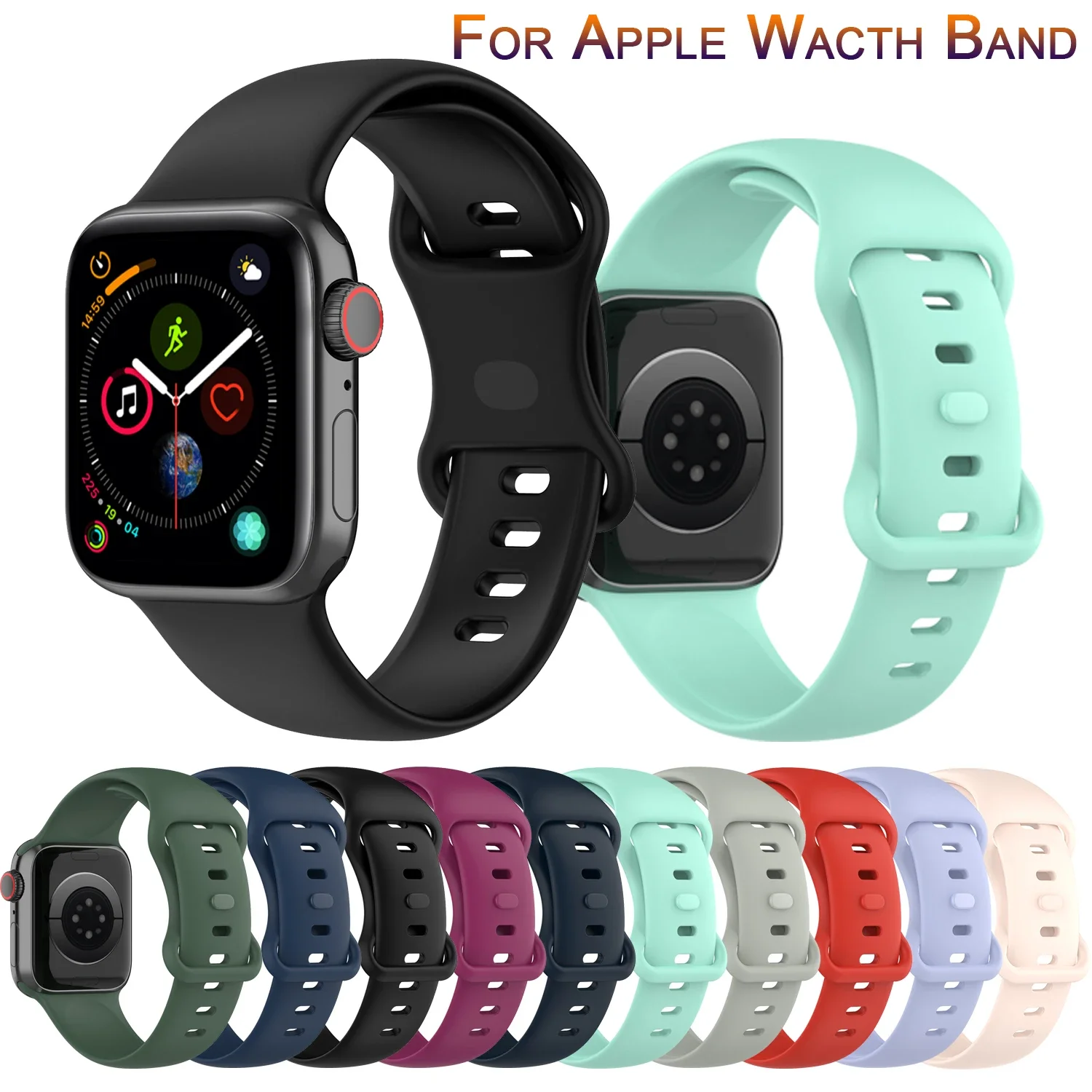 

Sport For Apple Watch Se 6 5 Band 49mm 44mm 42mm Watchband Strap Bracelet Series ultra 8 7 5 4 3 40mm 38mm Accessories Correa