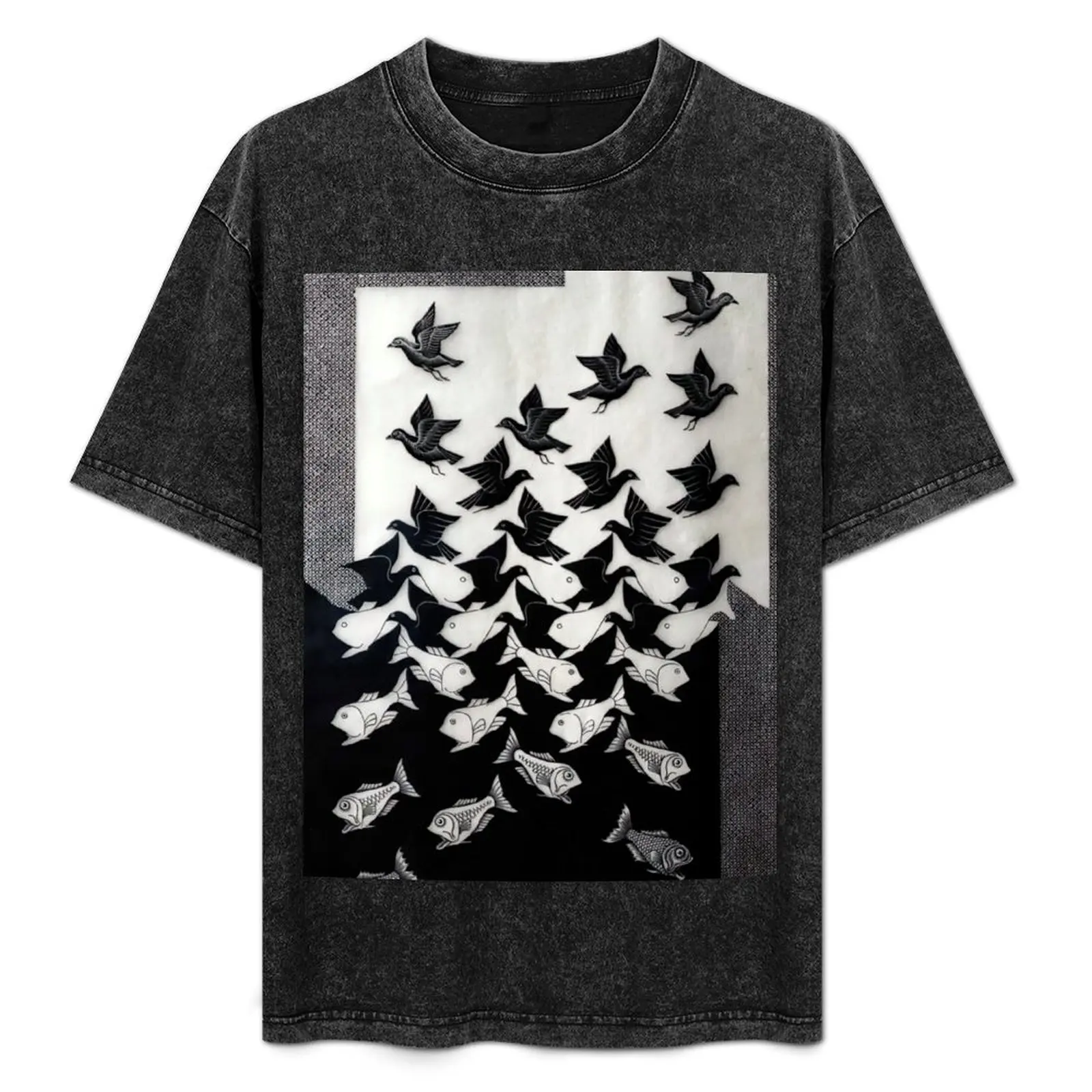 Sky and Water II by M.C. Escher T-Shirt Relaxed Casual Short Sleeve Tee