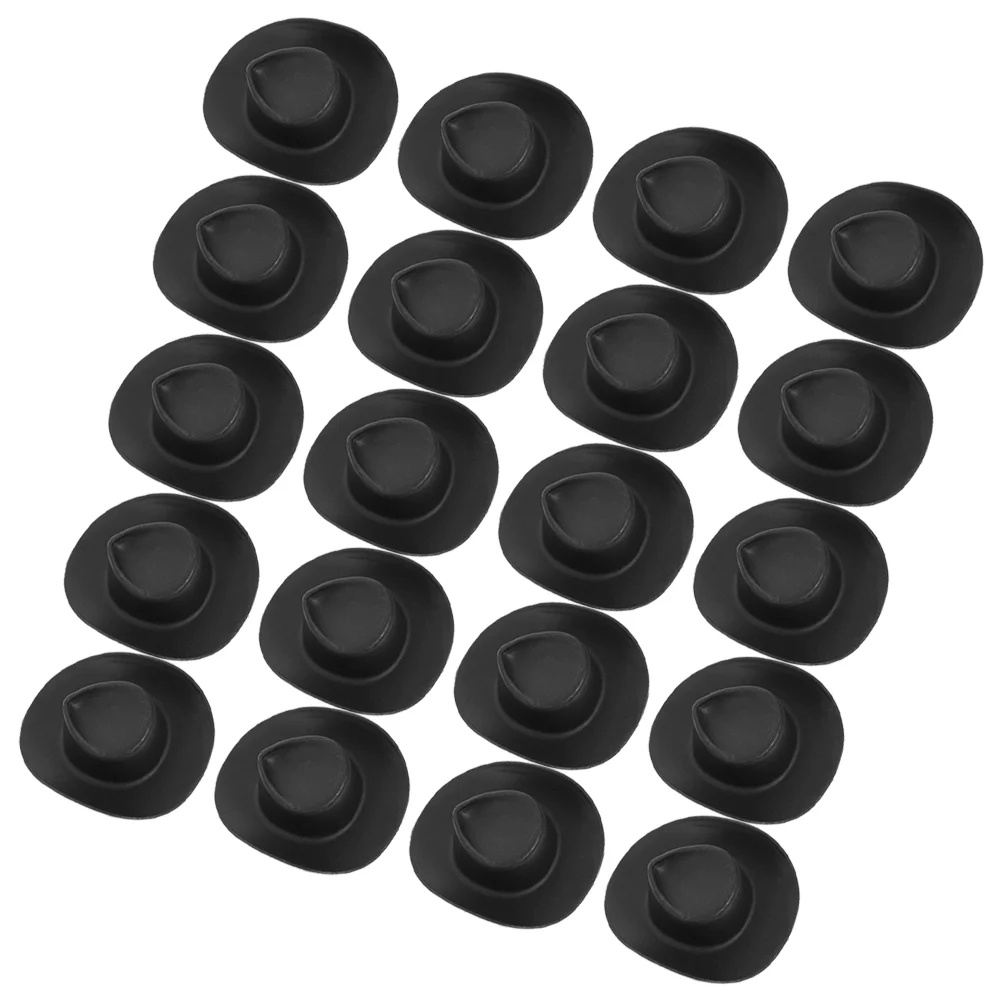 20 pezzi mini cappello da cowboy cappelli fai da te in miniatura piccolo giocattolo decorazioni per feste piccolo plastica per bambole