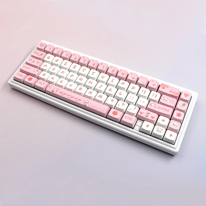 Pink Bear Tema Keycaps Set para meninas, PBTKeycaps, teclado mecânico, Dye Sublimation, perfil MAD, 146