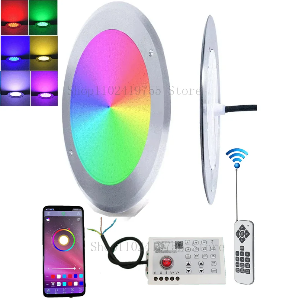 

35W RGB Underwater Lights 25W Bluetooth APP Control 12V IP68 LED Swimming Pool Light 12W 18W Pool Party Decoration Fountain Lamp