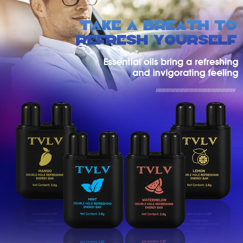 

Double hole refreshing essential oil energy stick, refreshing and invigorating dual hole nasal cannula stick, relieving fatigue