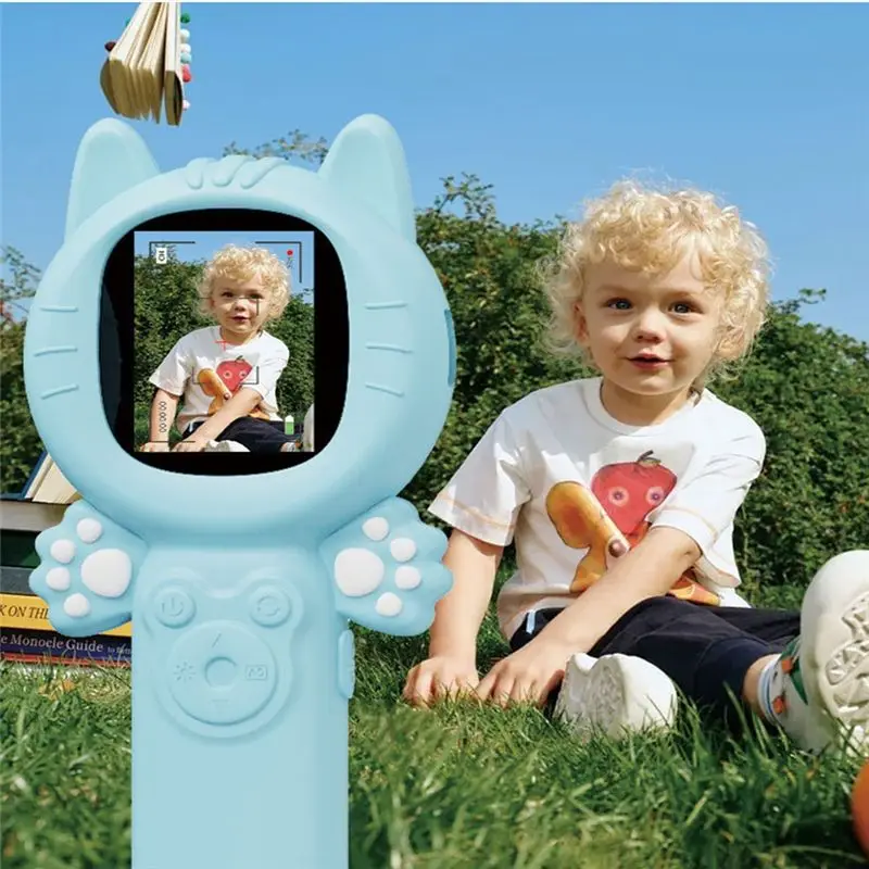 A84E-Children Microscope Camera 500X Handheld Microscope 2 MP Camera With 8 Leds Blue