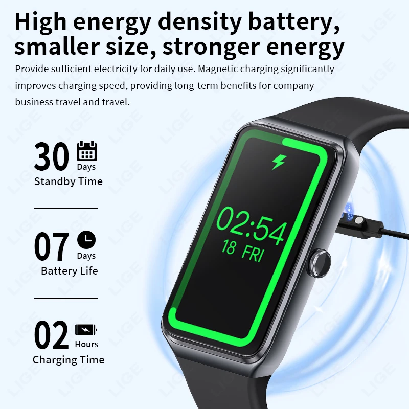 LIGE новые 1,47 "HD умные часы для Xiaomi мужские спортивные фитнес-браслеты термометр монитор здоровья водонепроницаемые женские умные часы