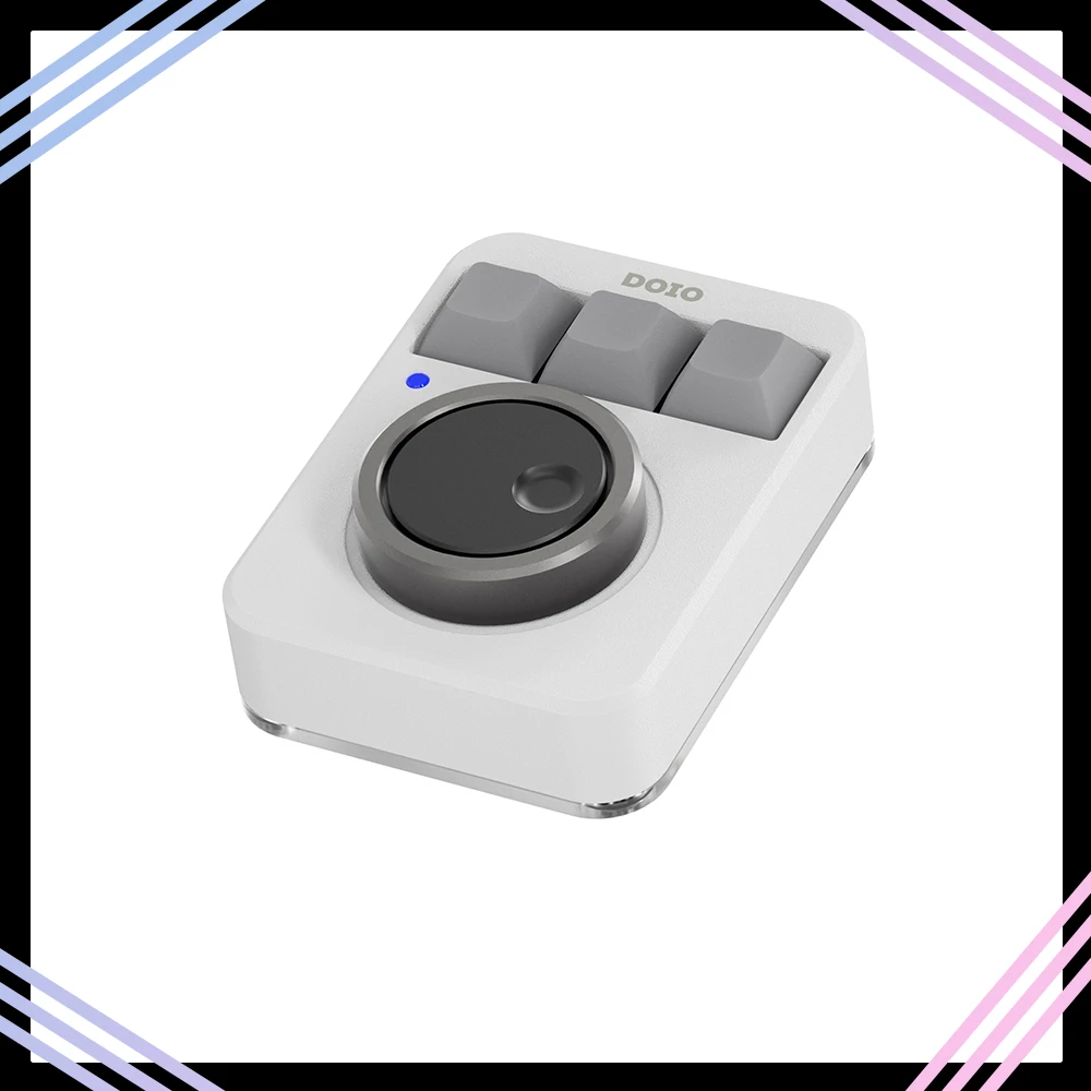 

DOIO KB03-01 Механическая клавиатура из алюминиевого сплава с двойной ручкой RGB Пользовательский объем QMK VIA Мини-клавиатура-клавиатура в подарок