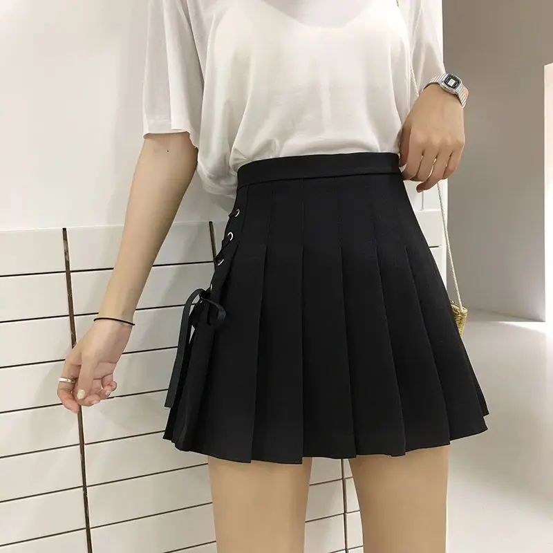 2023 New Summer Fashion Trend Versatile High Waist Covering Belly Strap Korean Edition Academic A-line Pleated Half Dress