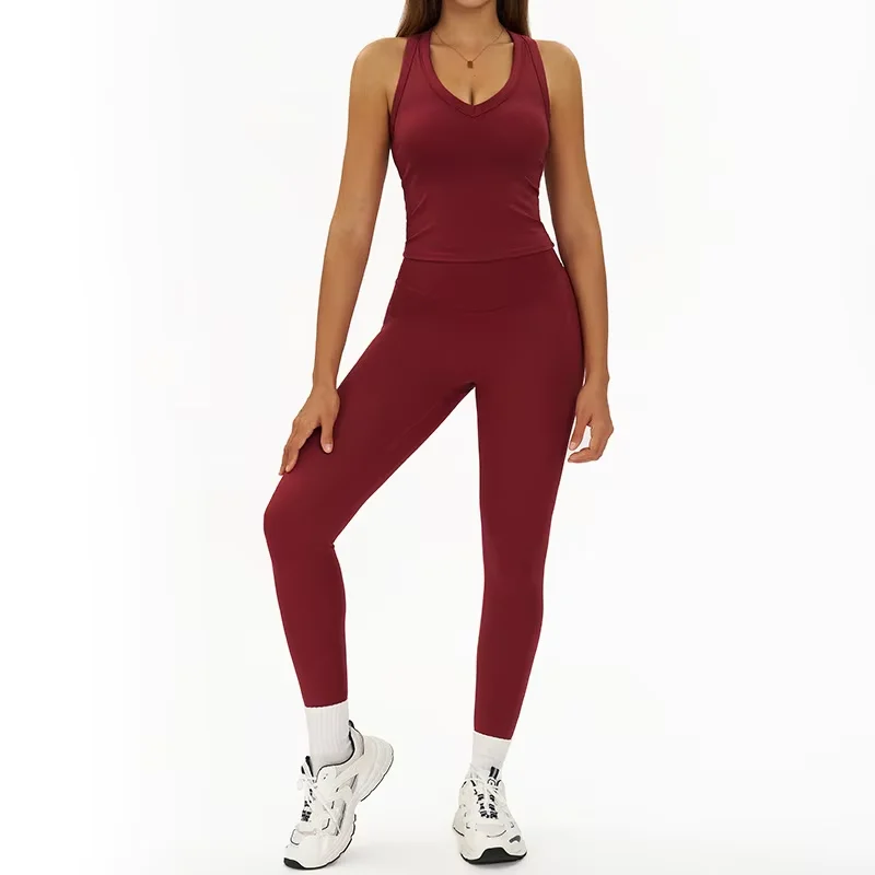 

Women's Cloud Touch High-Waist Yoga Set Seamless Four-Way Stretch Workout Outfit with Support Naked Sensation