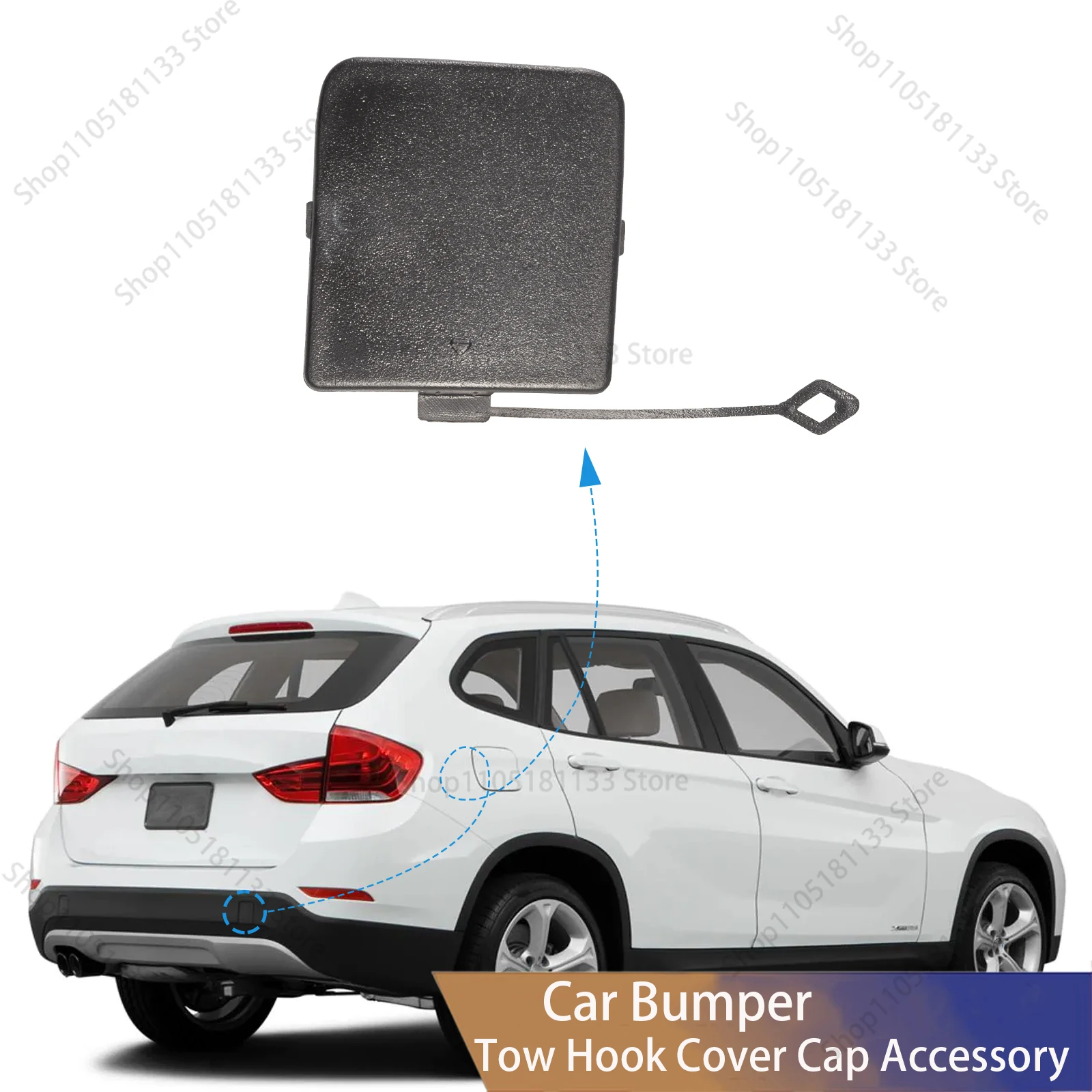 For BMW X1 E84 2013-2015 Rear Bumper Tow Hook Cover 51127303815 Durable ABS Plastic Professional Installation Set