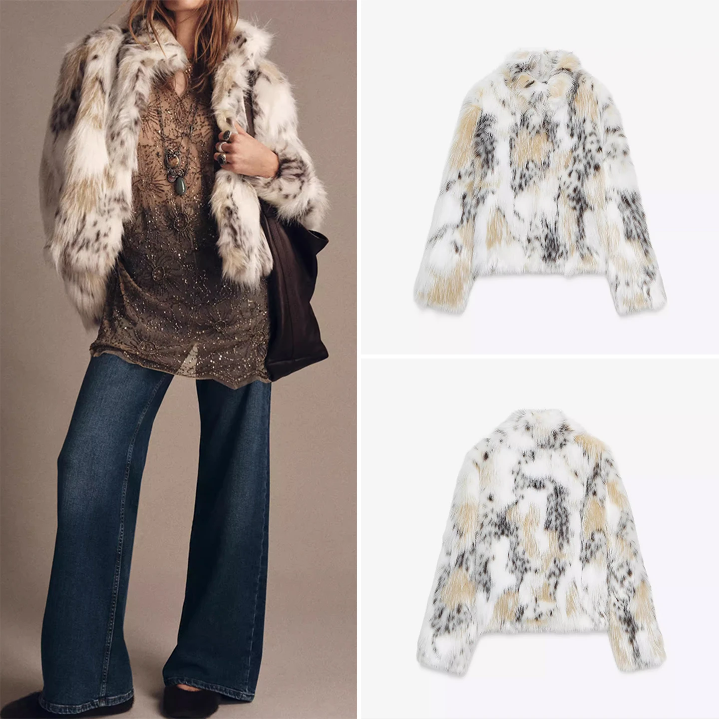 معطف فرو صناعي أنيق للنساء Sle Personali Sweetn لخريف 2025 وصل حديثًا معطف طويل Sve مع قبعة