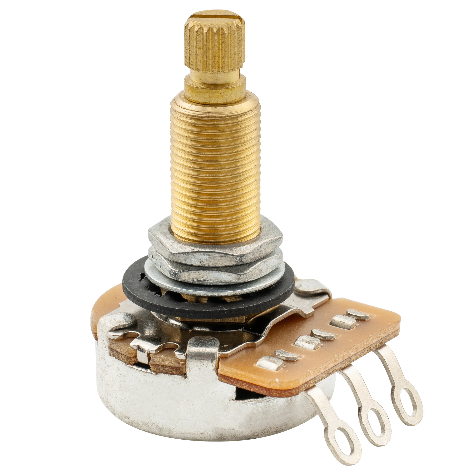 Musiclily Pro HD A500K/B500K/A1M Vollmessing Metrischer Grob-Gewinde 18-Spline Split Long Shaft Pot Audio Taper Linear Taper Potentiometer – Detail 7