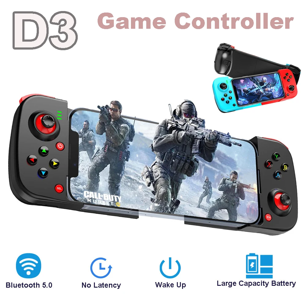 Bsp-D3 Mobile Phone Video Game Controller for Pc/ios/android Telescopic Gaming Console Wireless Bt 5.0 Retractable Pubg Gamepad