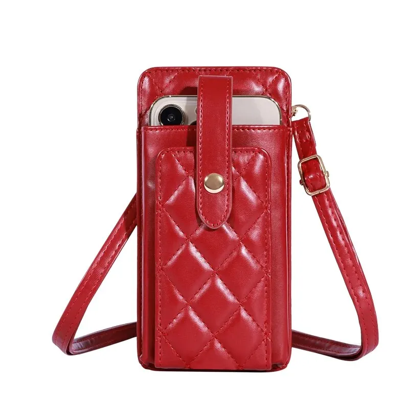 Fashion Single Shoulder Crossbody CellPhone Bag Mini Versatile Satchel Multi CardPosition Card Bag Keycase Female