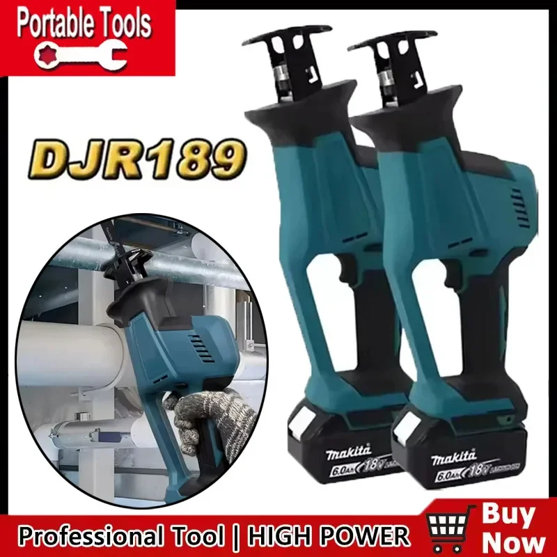 

For Makita 18V Battery DJR189 Cordless Electric Reciprocating Saw Brushless Rechargeable Wood Metal Cutting Saw Portable