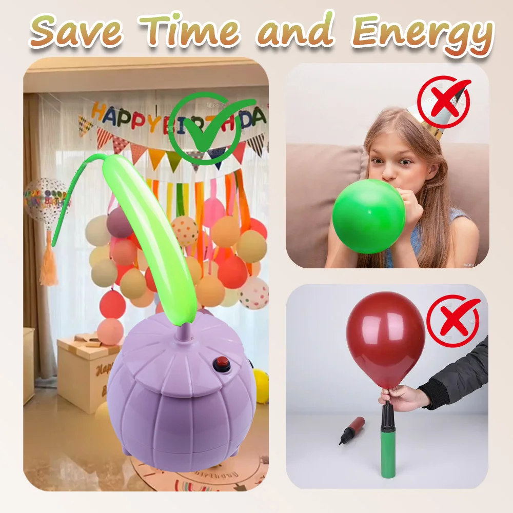 Electric Balloon Pump, Portable Air Inflator for Long Magic Twisting Balloons, Plug-in with AC Adapter 100-240 V