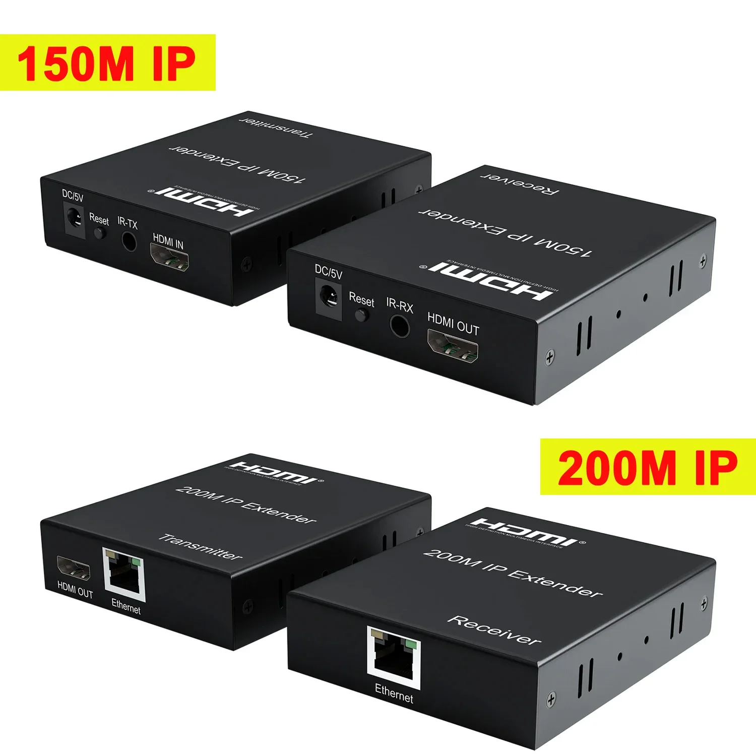 150M HDMI IP Extender 200m 300m IP Cat6 Cable HDMI Ethernet Extender Audio Video Transmitter and Receiver for Laptop PC To TV