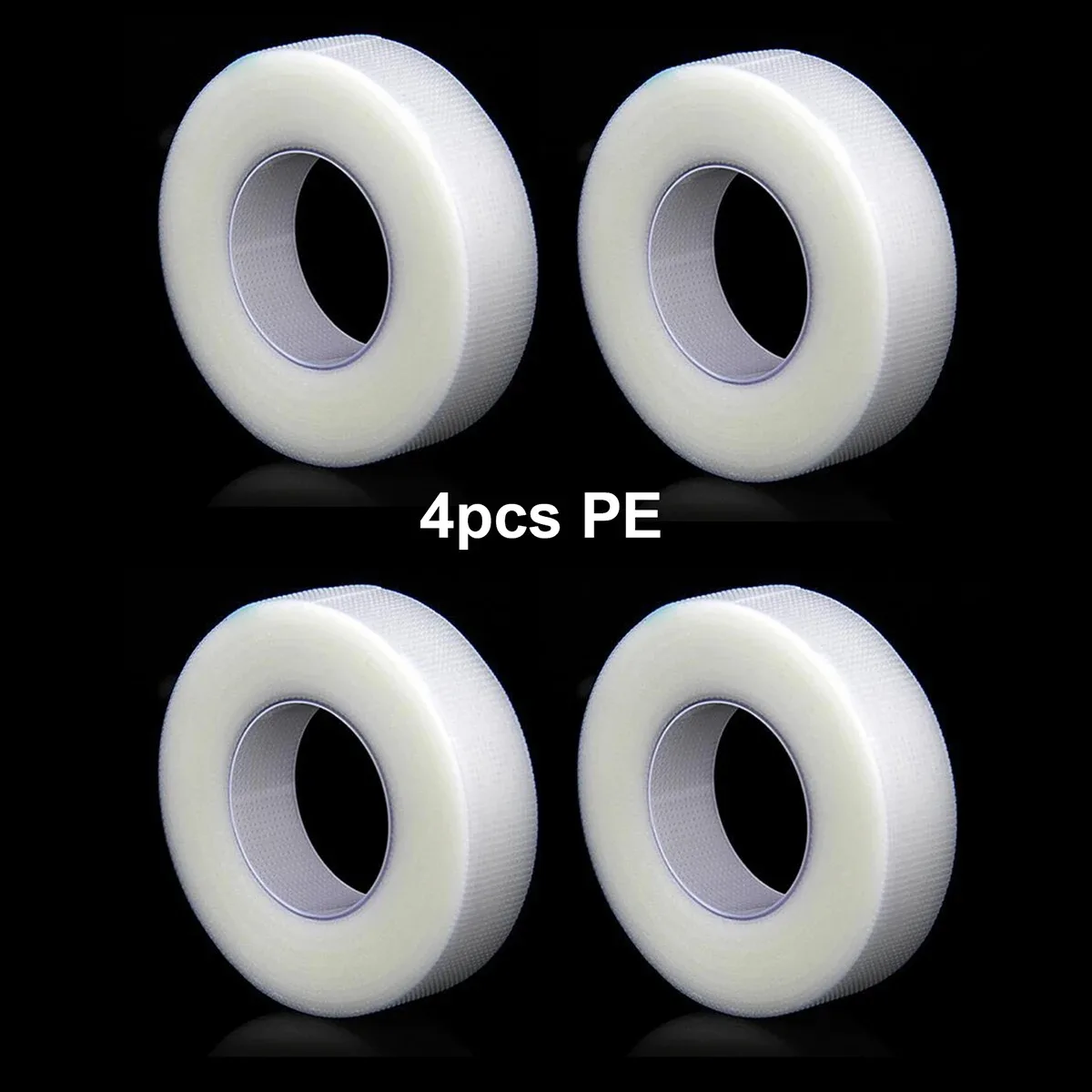 4 rollos de cintas antialérgicas para ojos de PE, cinta de extensión de pestañas para pestañas, tela microporosa transpirable, herramientas de maquillaje de ojos fáciles de rasgar