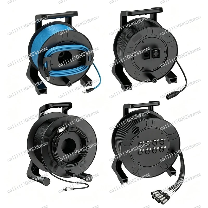 Multi-Channel Cable Winding Reel 2-12 Way, Audio Video Signal Transmission Car Reel for Multiple Applications