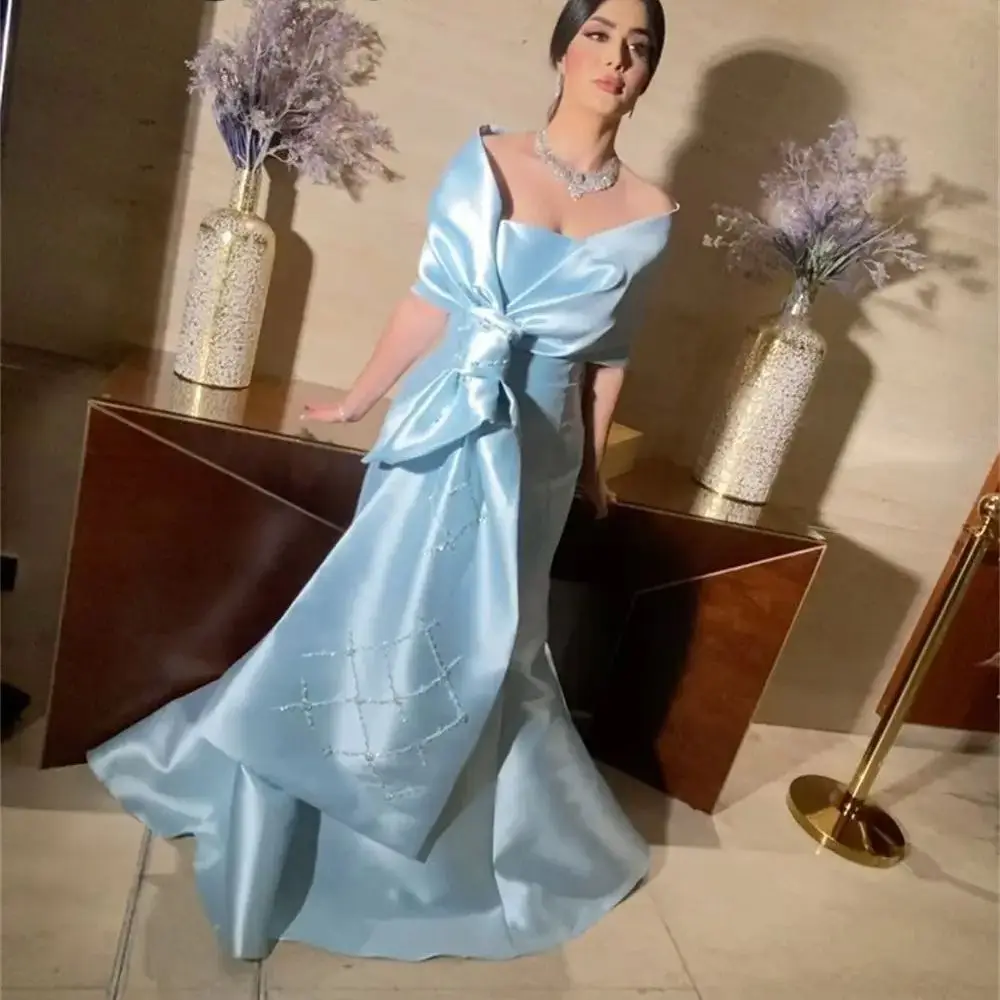 Customized Off the Shoulder Mermaid Evening Dresses S Half Sleeves Prom Dress Elegant Floor Length Party Gowns فساتين للحفلات ال