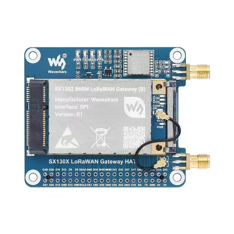 Placa de expansión Lora Gateway Hat, Raspberry Pi LoRaWAN Module SX1302 SX1303 Mini PCIe 868M 915M, en stock