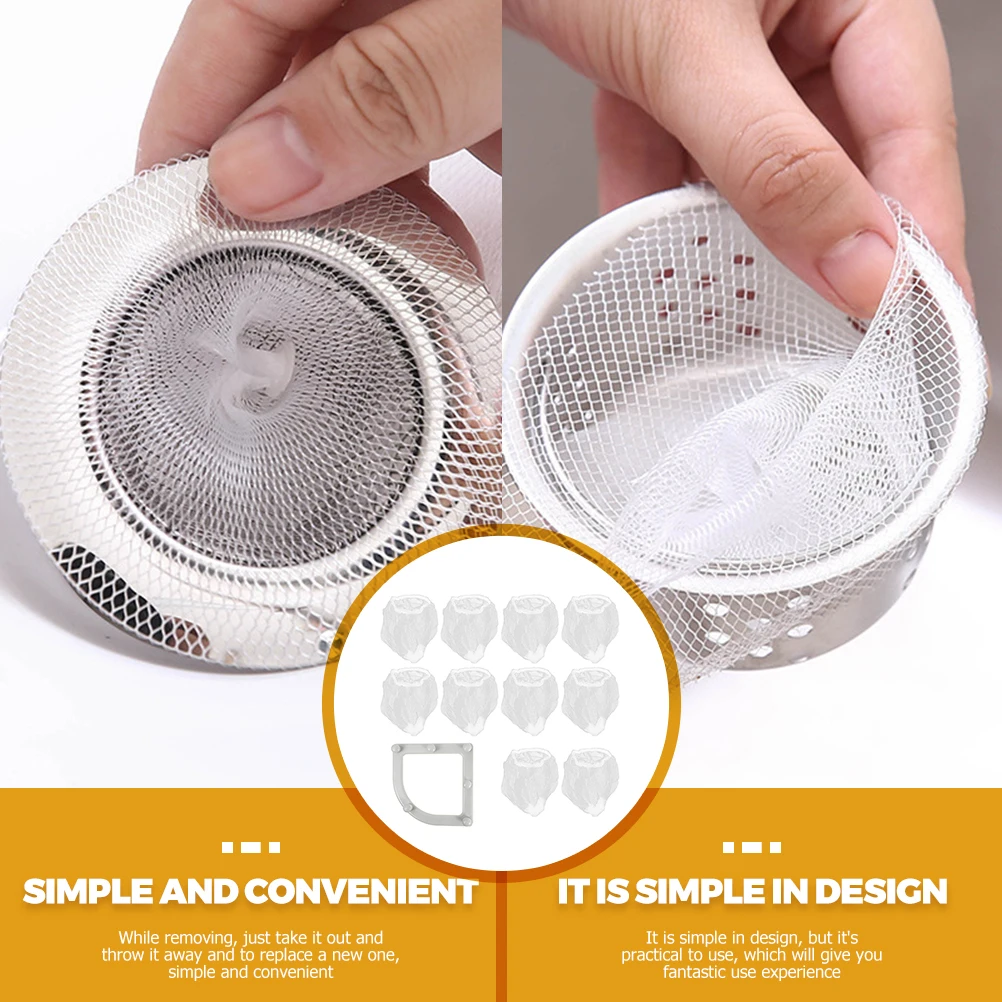 

150pcs Sink Filter Mesh Bags Kitchen Drain Strainer Nets Garbage Catcher Easy Install Disposable Dense Net Bag For Home Use