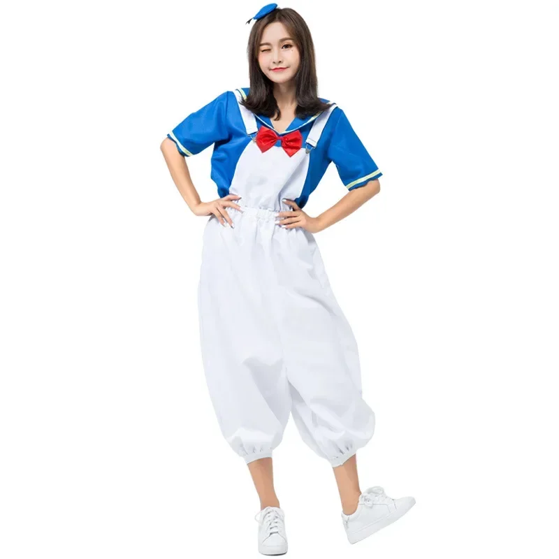 Adult Cute Duck Navy Sailor Costumes Cosplay For Girl Woman Halloween Game Stage Bar Costume Cosplay