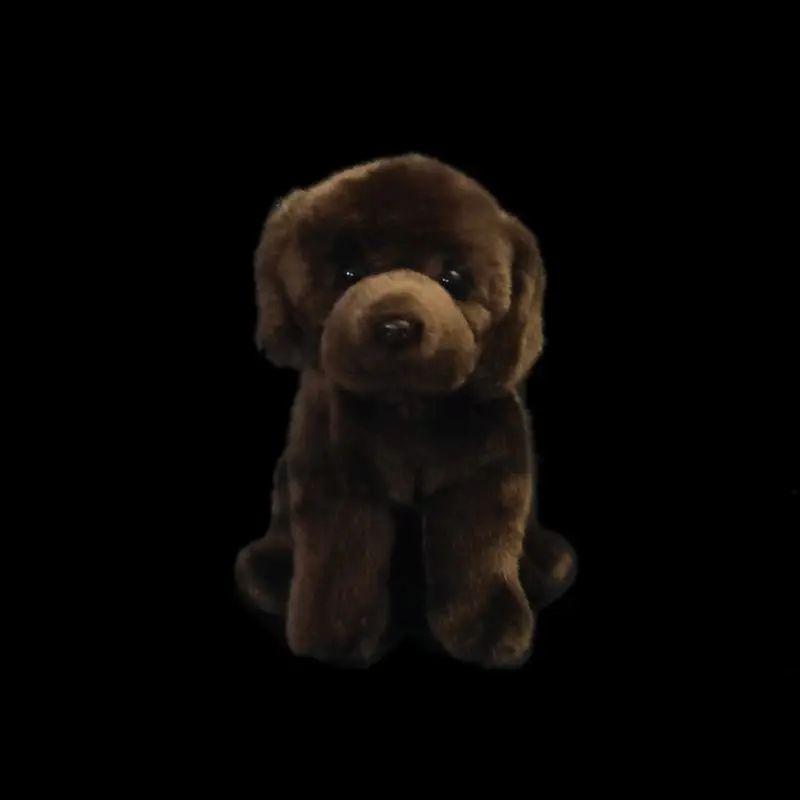 Simulated Labrador Figurines Brown Little Dog Plush Toy Traveling Dog Doll Lifelike Animals Stuffed Doll Kawaii Toy Gifts