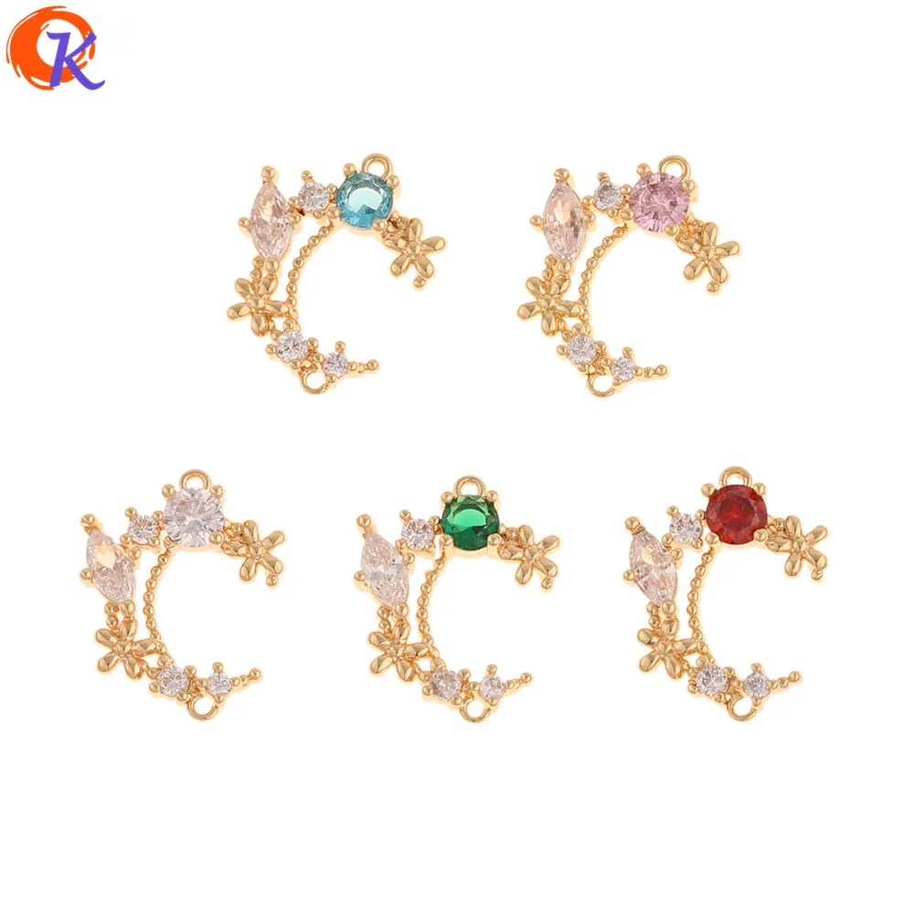 

Cordial Design 20Pcs 14*18MM Jewelry Accessories/CZ Earring Connector/Genuine Gold Plating/DIY Making/Hand Made/Earring Findings
