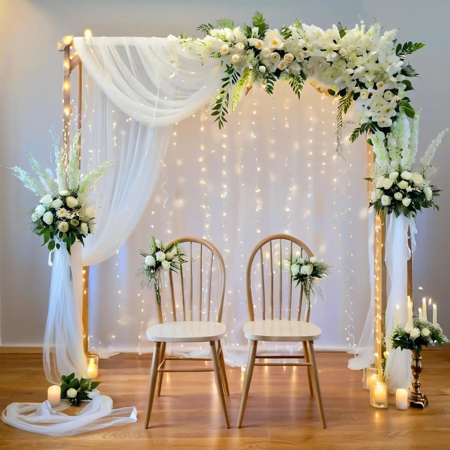 

Wedding Arch Draping Fabric for Ceremony Reception Table Runner Gauze Sheer Backdrop Curtains Party Bridal Shower Cake DIY Decor