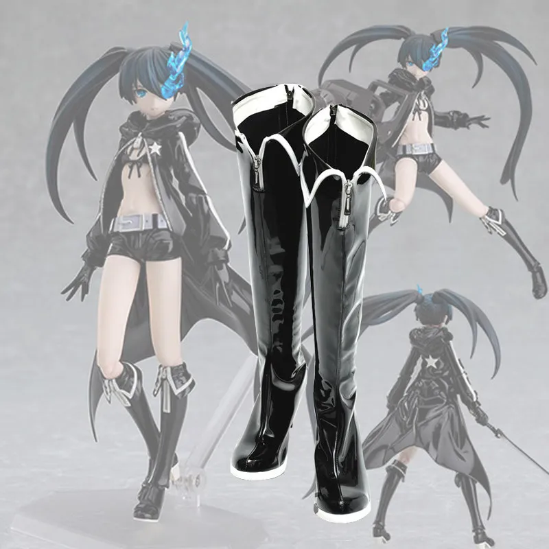 

Anime BRS Black Rock Shooter Cosplay Shoes Boots Halloween Party Costume Accessories Props Made