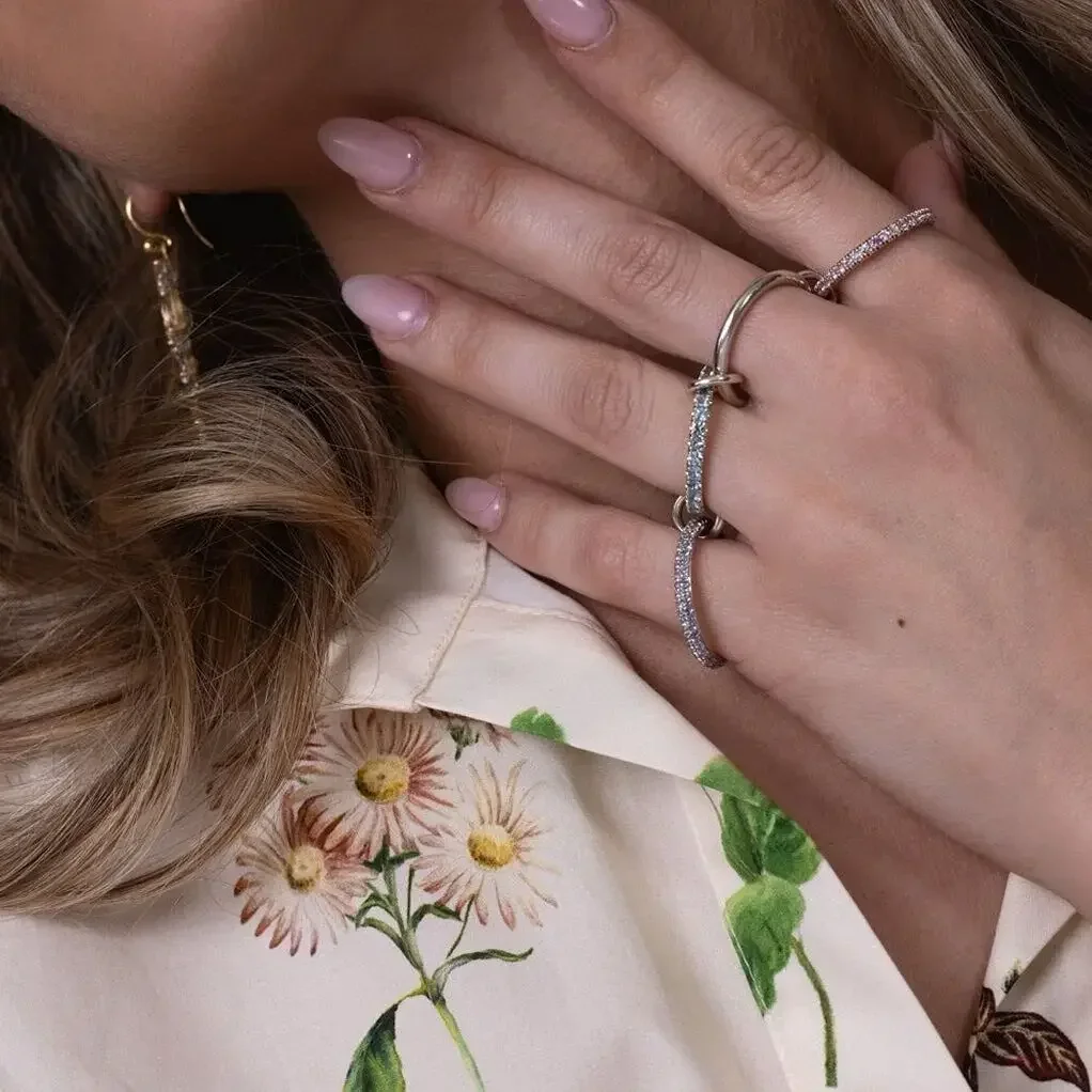 

2025 New Stacking Fashion Band Rings Micro Paved 5A Pink Blue Color CZ Multi Pieces Full Finger Wedding Party Jewelry Wholesale