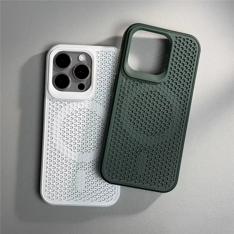 Honeycomb heat dissipation magnetic suction shell is suitable forXiaomi15probreathable and anti-drop mattelenslargeholeanti-drop