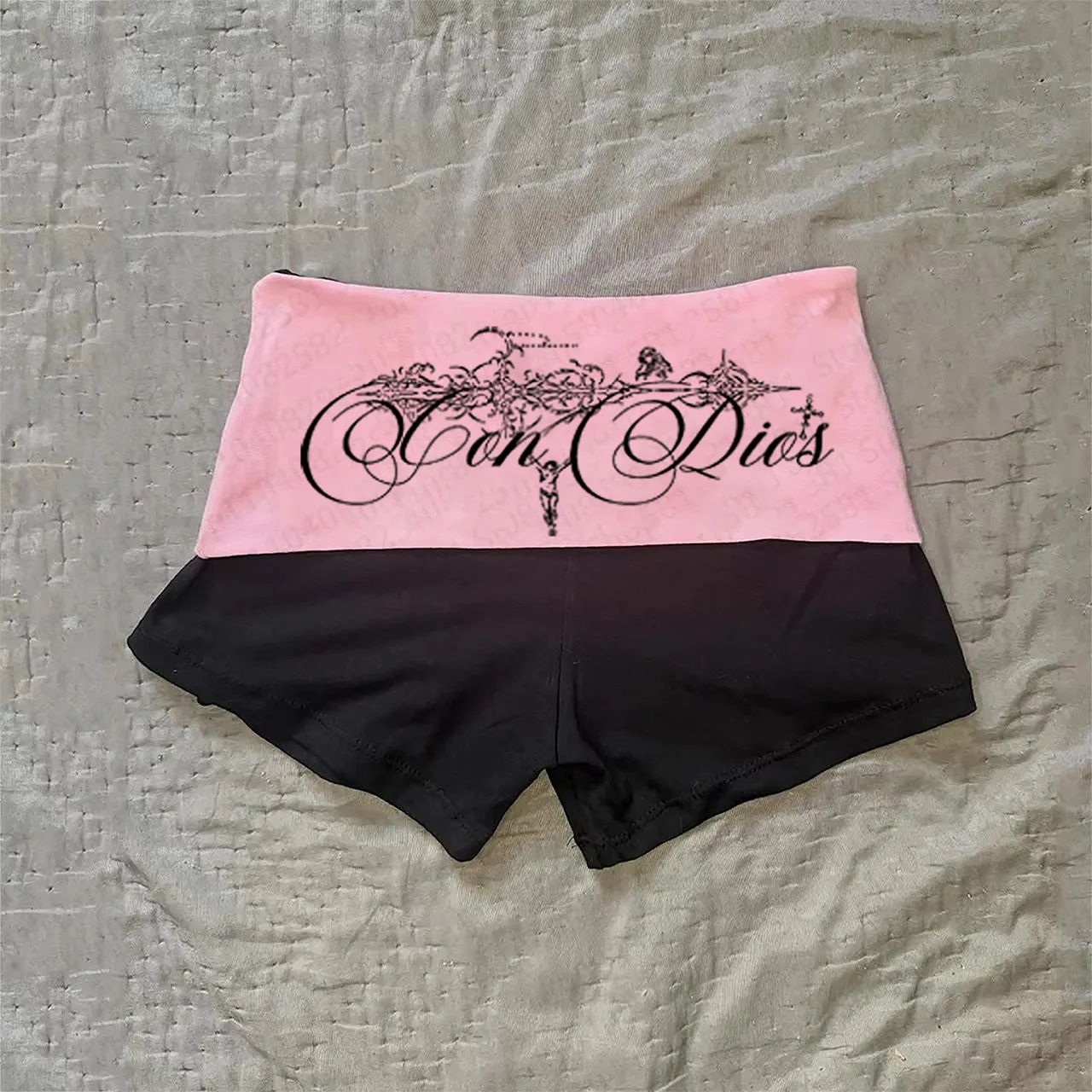 Hip hop rock street style emotional teenage punk summer aesthetics retro 2000s fashion letter print casual basic shorts parody