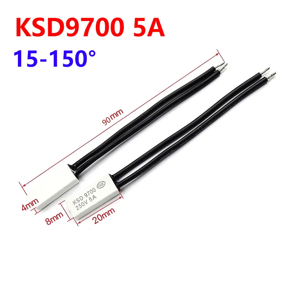 KSD9700 Plastic Thermal Protector Thermostat 250V 5A Auto‑Reset Bimetal Temperature Switch Normally Open NO / Normally Closed NC