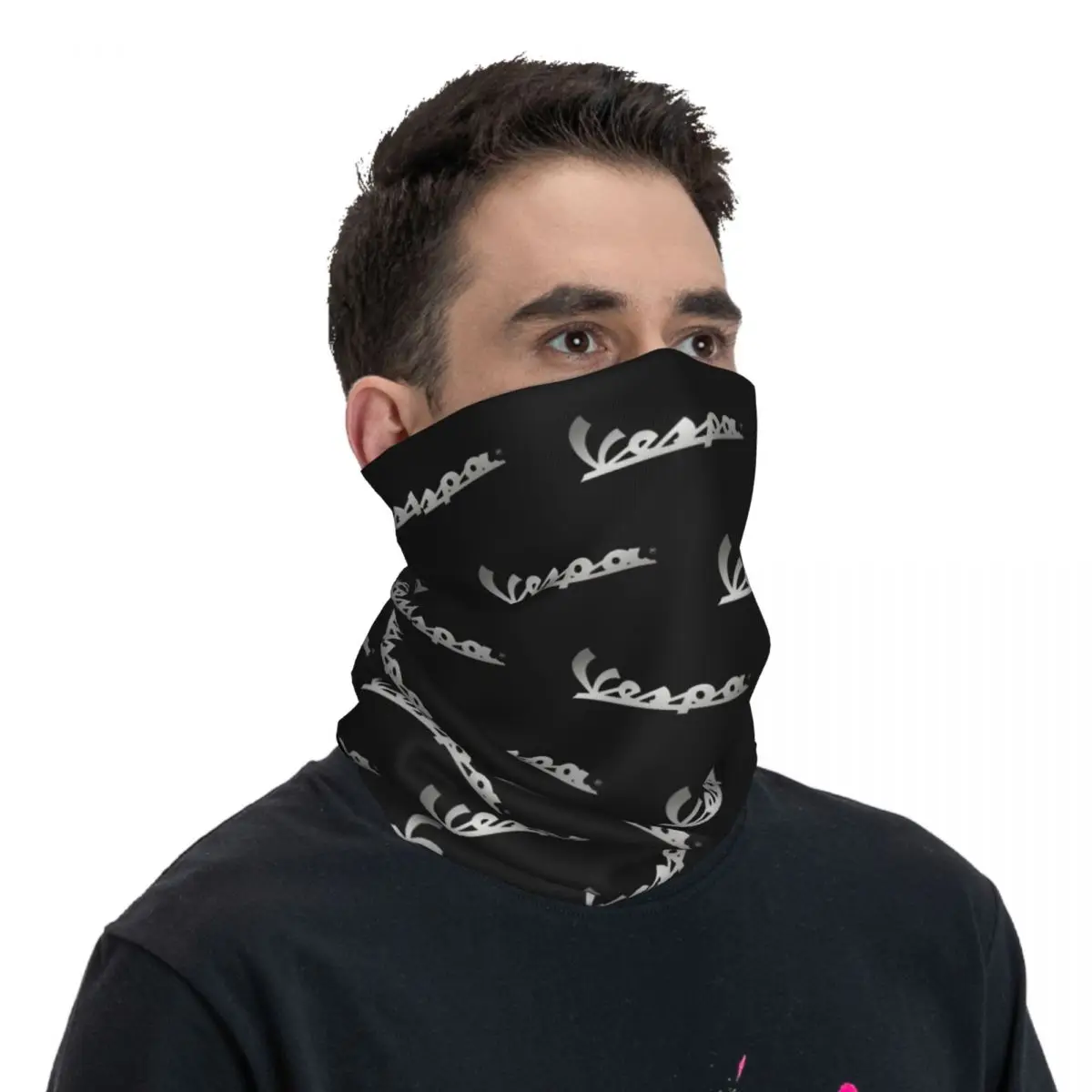 Italy Vespas Motorcycle Bandana Neck Gaiter Printed Motor Balaclavas Face Scarf Headwear Hiking for Men Women Adult Windproof