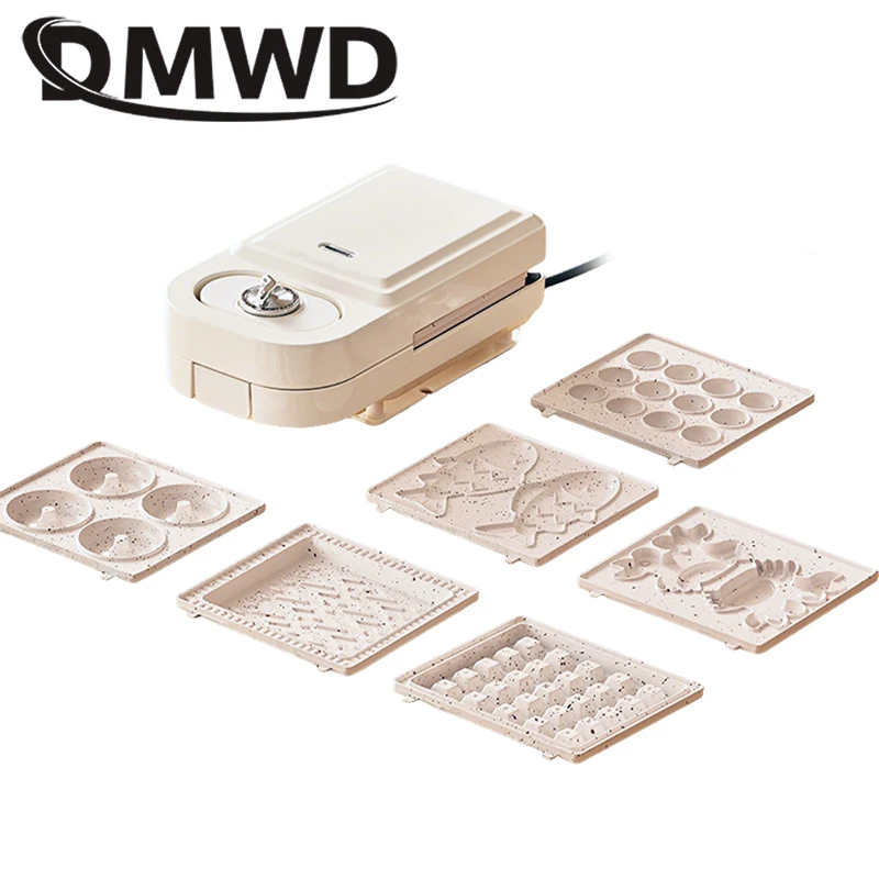 Máquina multifuncional para hacer sándwiches, tostadora a presión para tortas, rosquillas, huevos de comida, Waffle, Panini de hierro, platos intercambiables