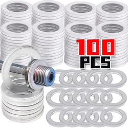 10-100pcs M14 Car Sealing Gasket Aluminum Screw Washer Auto Engine Bottom Oil Drain Screw Sealing Gasket Accessories for Honda