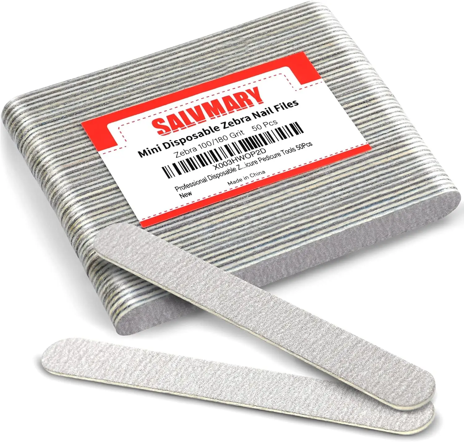 

Professional Disposable Nail Files 100/180 Grit Double Sided Emery Board Manicure Pedicure Tools 50Pcs