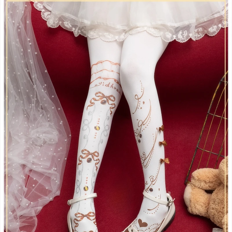 

Japanese Original Lolita Style Pantyhose Kawaii Stockings Beautiful Sweet Cute Rojita Tights Women's Socks Four Seasons Can Use