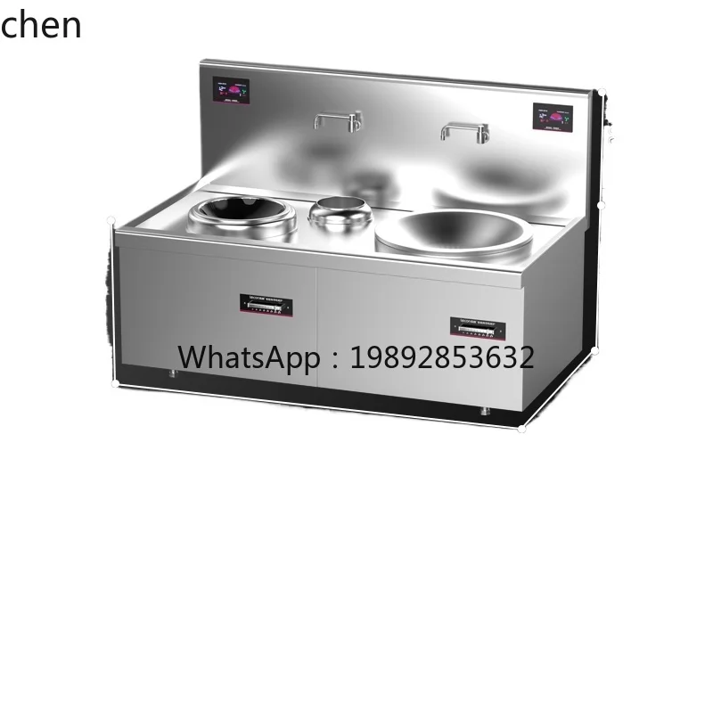 induction cooker high power, double head wok 20KW electromagnetic stove, dining hall hotel large pot stove