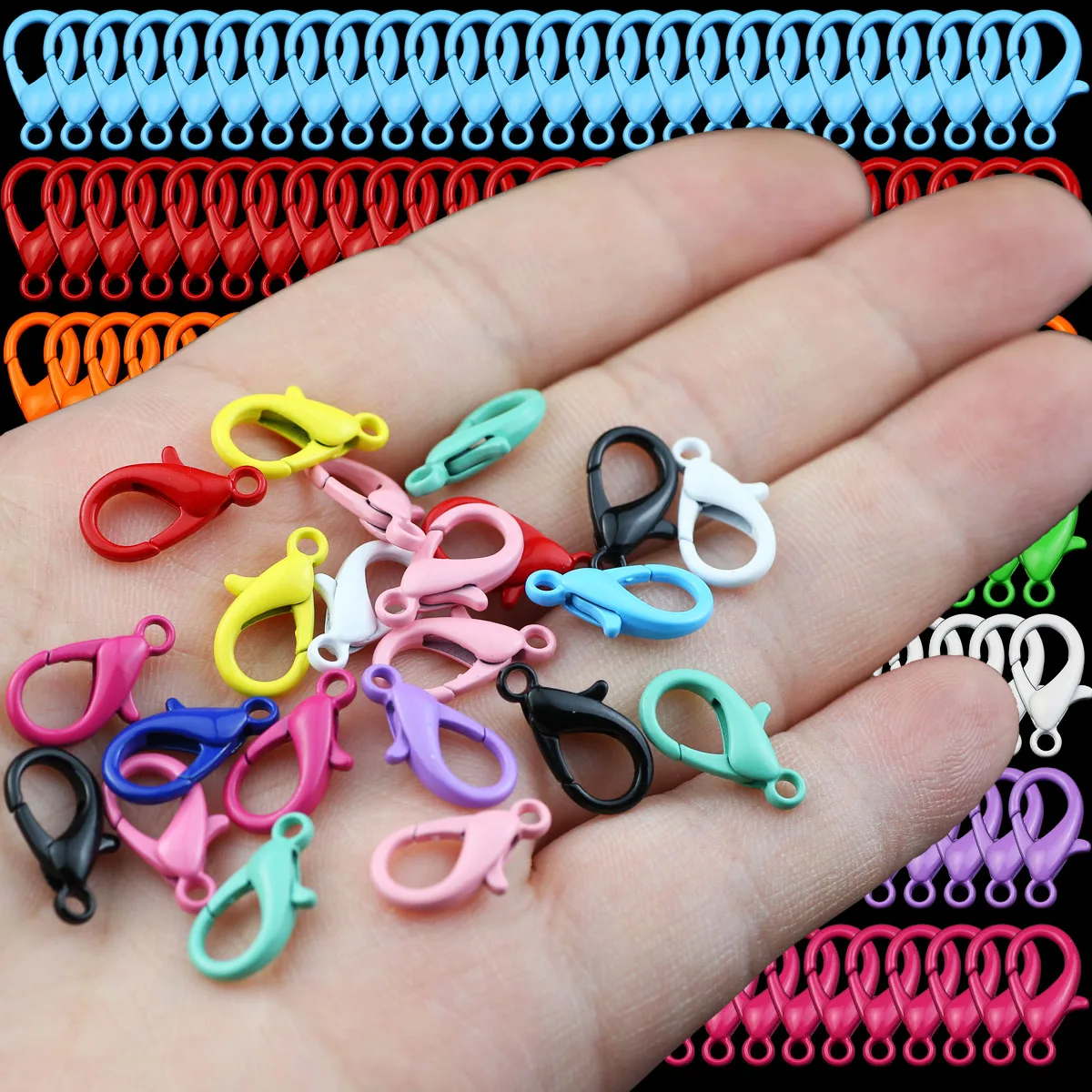 Lobster Clasps Hooks eco-friendly Baking Paint For Key Chain Connector Jewelry Bracelet Making DIY Accessories 12/14/16/21mm